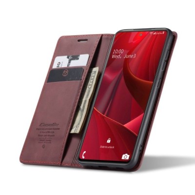 Samsung Galaxy S20 FE (Fan Edition) CaseMe Retro solīds atvēramais ādas bordo maciņš - maks | Vacins.lv