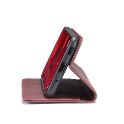 Samsung Galaxy S20 FE (Fan Edition) CaseMe Retro solīds atvēramais ādas bordo maciņš - maks | Vacins.lv