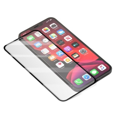 Apple iPhone 12 Pro Max „Mocolo“ 2.5D 9H Tempered Glass sustiprintos apsaugos juodas pilnai dengiantis apsauginis ekrano stiklas
