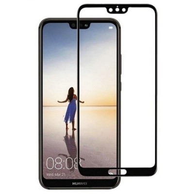 Huawei P20 „Hat-Prince“ 9H Tempered Glass sustiprintos apsaugos juodas pilnai dengiantis apsauginis ekrano stiklas 0,26 mm | Pri