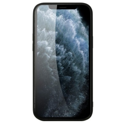 Apple iPhone 12 Pro Max „Deluxe Leather“ melns ādas apvalks | Vacins.lv