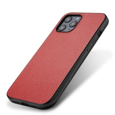 Apple iPhone 12 Pro Max „Deluxe Leather“ sarkans ādas apvalks | Vacins.lv