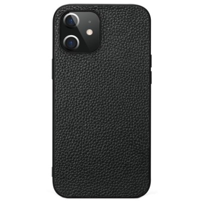 „Deluxe Leather“ Apple iPhone 12 Mini juodas odinis dėklas | Priedai.lt