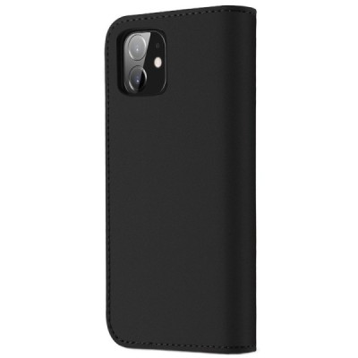 „Dux Ducis“ Wish serijos Apple iPhone 12 Mini juodas odinis atverčiamas dėklas | Priedai.lt