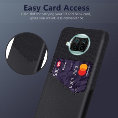 Xiaomi Mi 10T Lite 5G „KSQ“ Shell melns ādas apvalks ar iebūvētu karšu turētāju | Vacins.lv