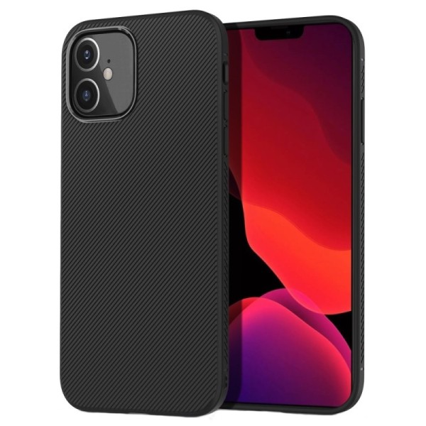 „Lenuo“ kieto silikono (TPU) dėklas - juodas (iPhone 12 Mini)