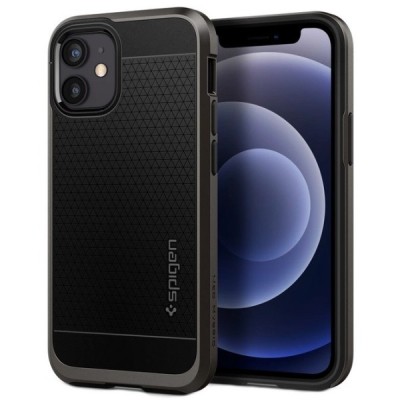 „Spigen“ Neo Hybrid Gunmetal sustiprintos apsaugos Apple iPhone 12 Mini juodas dėklas | Priedai.lt