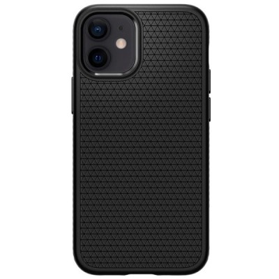 „Spigen“ Liquid Air Apple iPhone 12 Mini juodas kieto silikono dėklas | Priedai.lt