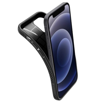„Spigen“ Liquid Air Apple iPhone 12 Mini juodas kieto silikono dėklas | Priedai.lt