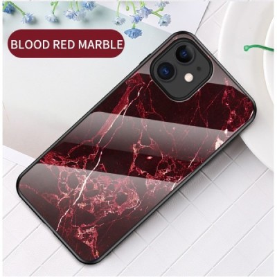 Apple iPhone 12 Mini „Marble“ kieto silikono TPU juodas / raudonas dėklas - nugarėlė | Priedai.lt