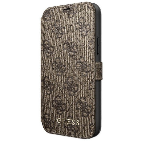 „Guess“ atverčiamas dėklas, knygutė - rudas (iPhone 12 / 12 Pro)
