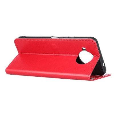 Xiaomi Mi 10T Lite 5G atvēramais ādas sarkans maciņš (maks) | Vacins.lv