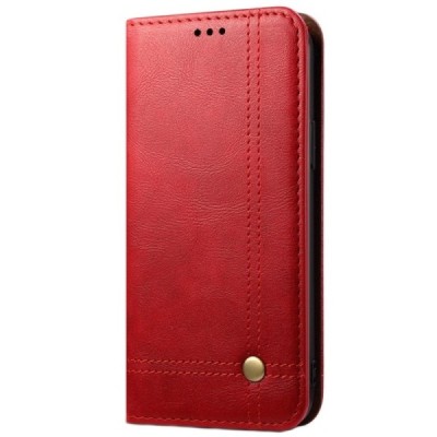 Apple iPhone 12 Pro Max Deluxe ādas atvēramais sarkans maciņš (maks) | Vacins.lv