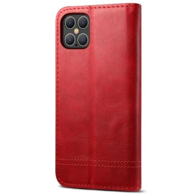 Apple iPhone 12 Pro Max Deluxe ādas atvēramais sarkans maciņš (maks) | Vacins.lv