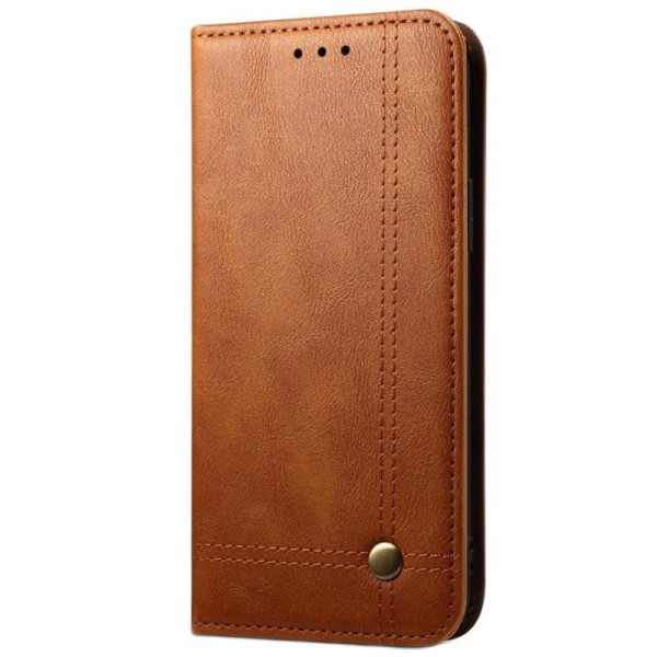 „Deluxe“ atvēramais maciņš - gaiši brūns (iPhone 12 Pro Max)