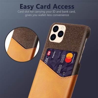 Apple iPhone 12 Pro Max „KSQ“ Shell brūns ādas apvalks ar iebūvētu karšu turētāju | Vacins.lv