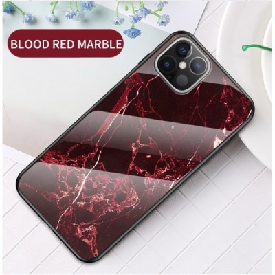 Apple iPhone 12 Pro Max „Marble“ cieta silikona (TPU) melns / sarkans apvalks | vacins.lv