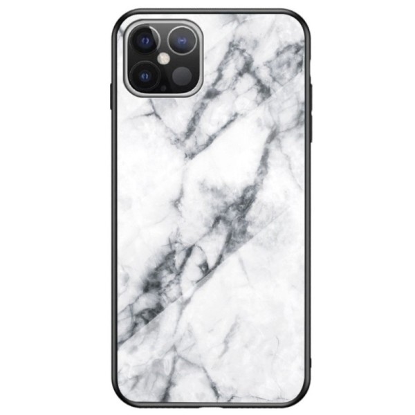 „Marble“ kieto silikono (TPU) dėklas - baltas (iPhone 12 Pro Max)