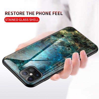 Apple iPhone 12 Pro Max „Marble“ cieta silikona (TPU) zils apvalks | vacins.lv