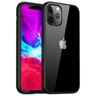 Apple iPhone 12 Pro Max elegants „IPAKY“ Royal dzidrs (caurspīdīgs) silikona apvalks (apmales melnā krāsā) | Vacins.lv