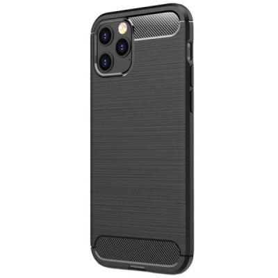 Apple iPhone 12 Pro Max „Carbon“ cieta silikona (TPU) melns vāciņš | Vacins.lv