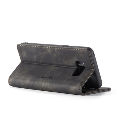 Samsung Galaxy S8+ (G955) CaseMe Retro solīds atvēramais ādas melns maciņš - maks | Vacins.lv