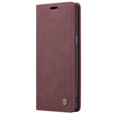 Samsung Galaxy S9+ (G965) CaseMe Retro solīds atvēramais ādas bordo maciņš - maks | Vacins.lv
