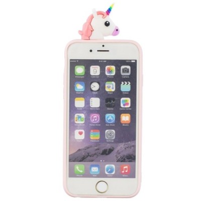 Apple iPhone 6 (6s) „Squezy“ Two Unicorns kieto silikono TPU rožinis dėklas - nugarėlė | Priedai.lt