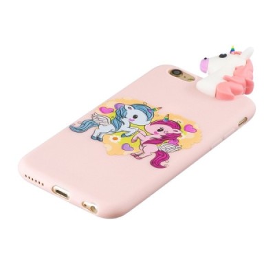 Apple iPhone 6 (6s) „Squezy“ Two Unicorns kieto silikono TPU rožinis dėklas - nugarėlė | Priedai.lt