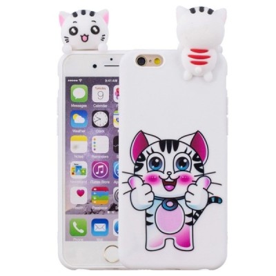 Apple iPhone 6 (6s) „Squezy“ Cat cieta silikona (TPU) balts apvalks | vacins.lv