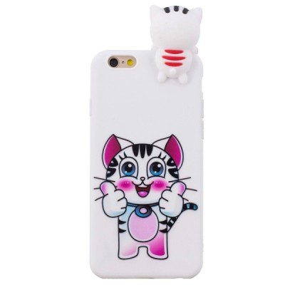 Apple iPhone 6 (6s) „Squezy“ Cat kieto silikono TPU baltas dėklas - nugarėlė | Priedai.lt