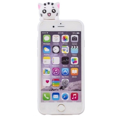 Apple iPhone 6 (6s) „Squezy“ Cat kieto silikono TPU baltas dėklas - nugarėlė | Priedai.lt