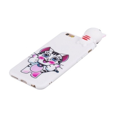 Apple iPhone 6 (6s) „Squezy“ Cat kieto silikono TPU baltas dėklas - nugarėlė | Priedai.lt