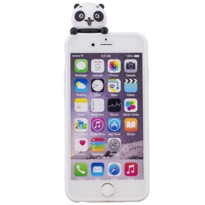 Apple iPhone 6 (6s) „Squezy“ Panda kieto silikono TPU baltas dėklas - nugarėlė | Priedai.lt