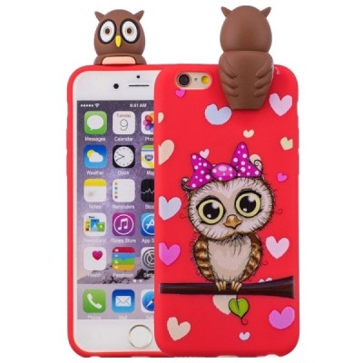 Apple iPhone 6 (6s) „Squezy“ Owl kieto silikono TPU raudonas dėklas - nugarėlė | Priedai.lt