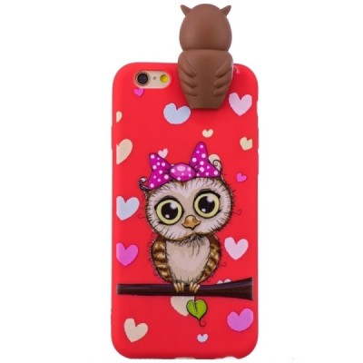 Apple iPhone 6 (6s) „Squezy“ Owl cieta silikona (TPU) sarkans apvalks | vacins.lv