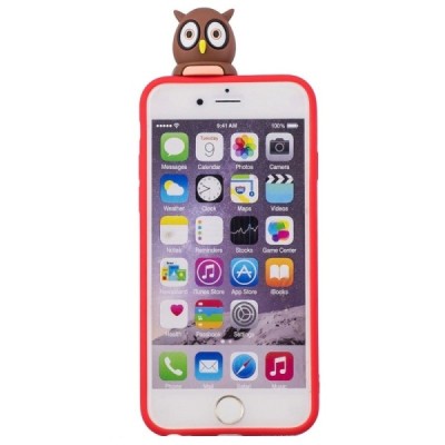 Apple iPhone 6 (6s) „Squezy“ Owl cieta silikona (TPU) sarkans apvalks | vacins.lv