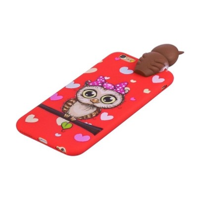 Apple iPhone 6 (6s) „Squezy“ Owl cieta silikona (TPU) sarkans apvalks | vacins.lv