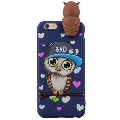 Apple iPhone 6 (6s) „Squezy“ Owl cieta silikona (TPU) zils apvalks | vacins.lv