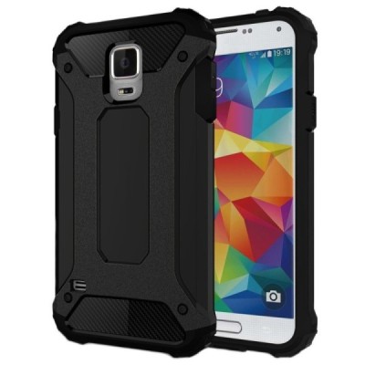 Sustiprintos apsaugos Samsung Galaxy S5 (S5 Neo) juodas kieto silikono (TPU) ir plastiko dėklas | Priedai.lt