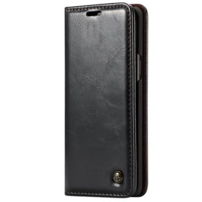 Samsung Galaxy S9+ (G965) „CaseMe“ solīds atvēramais ādas melns maciņš - maks | Vacins.lv