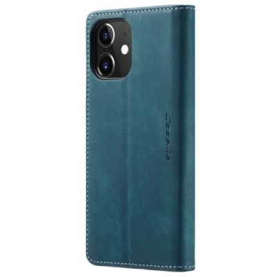 Apple iPhone 12 Mini CaseMe Retro solīds atvēramais ādas zaļš maciņš - maks | Vacins.lv