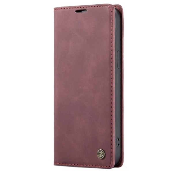 „CaseMe“ Retro solidus atverčiamas dėklas - bordo (iPhone 12 Pro Max)