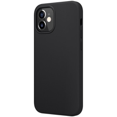 Apple iPhone 12 Mini "Nillkin" Flex Liquid Silicone juodas dėklas - nugarėlė | Priedai.lt