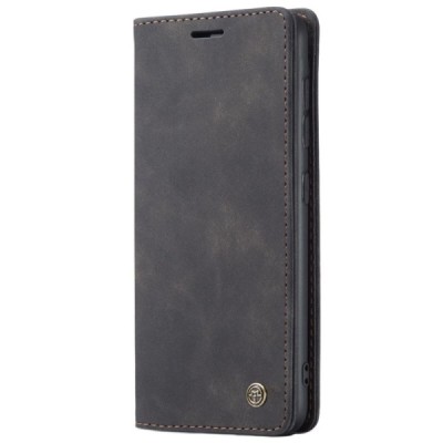 Samsung Galaxy A41 (A415F) CaseMe Retro solīds atvēramais ādas melns maciņš - maks | Vacins.lv