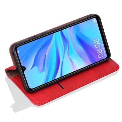 Huawei P30 Lite Deluxe ādas atvēramais sarkans maciņš (maks) | Vacins.lv