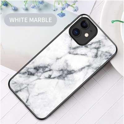 Apple iPhone 12 Mini „Marble“ kieto silikono TPU baltas dėklas - nugarėlė | Priedai.lt