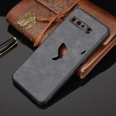 Asus Rog Phone 3 (ZS661KS) „Bi-Color“ Splicing melns ādas apvalks | Vacins.lv