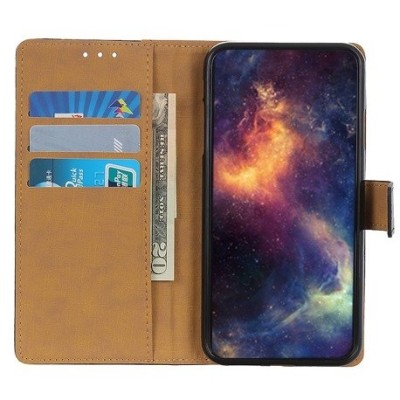 Motorola Moto G8 Power Lite atvēramais ādas melns Casual vāciņš (maks) | Vacins.lv