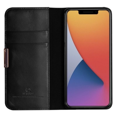 „Dzgogo“ Royale atverčiamas juodas odinis Apple iPhone 12 Pro Max dėklas | Priedai.lt